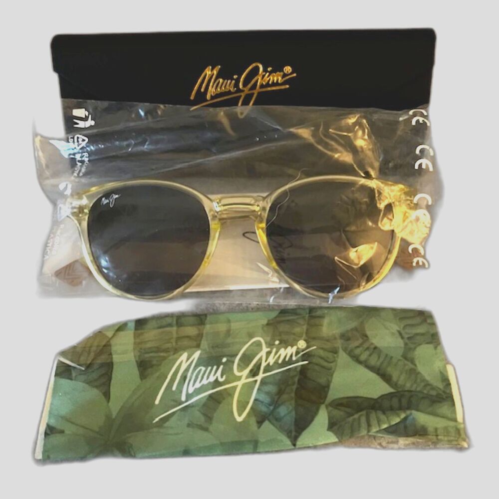 Maui Jim Hiehie round polarized gold sunglasses